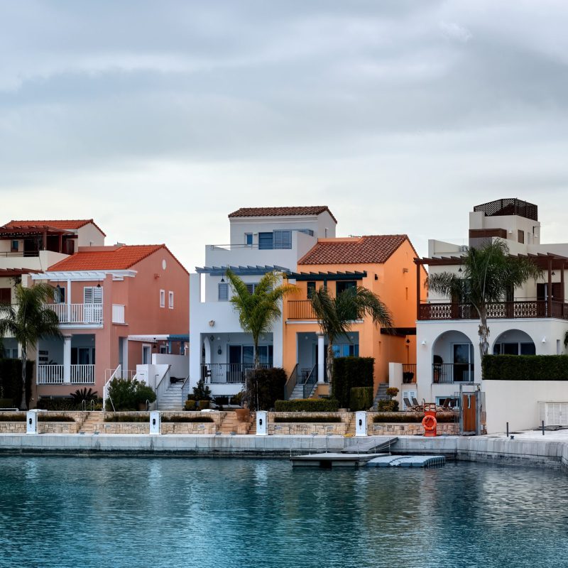 Residential buildings located near the water in Limassol, Cyprus