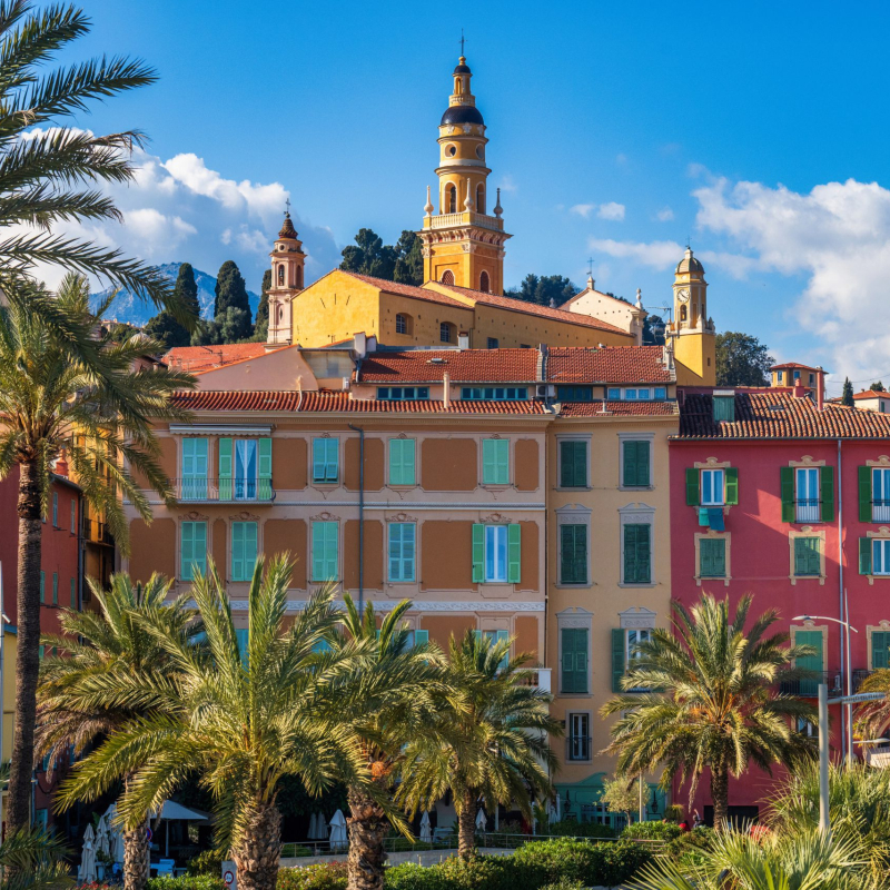 Menton village old town during spring